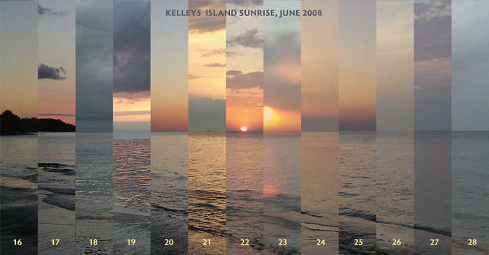 Combined image made from 13 sunrise photos