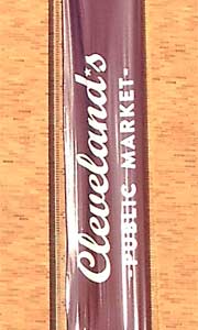 Banner on West Side Market clock tower