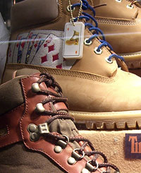Timberland boots in store window