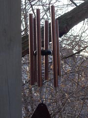 Chimes hanging on the back deck