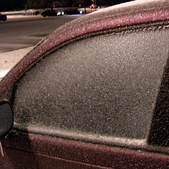 Ice covering car window