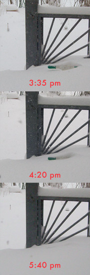 Hour by hour view of snow building up