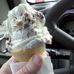 Almond Joy custard cone from East Coast Custard