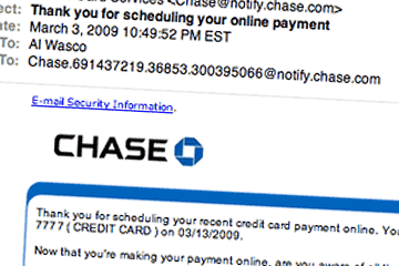 Detail of email payment acknowledgement from Chase