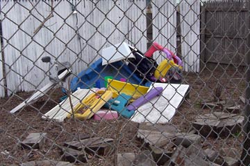 Pile of plastic parts from toys, etc.