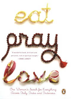 Book cover, Eat, Pray, Love