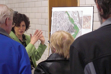 Person explaining map