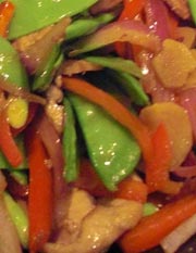 Colorful veggies in wok