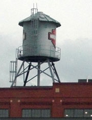 Water tower on top of building