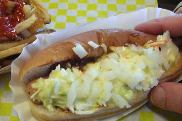 Hot dog with coleslaw