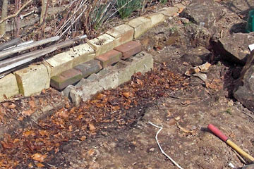 Trench with mulch on top