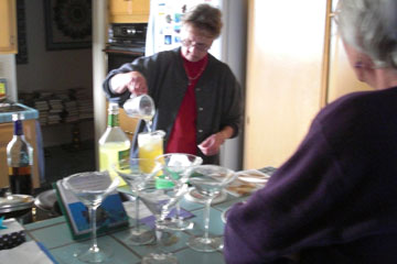 Mary pouring margaritas
