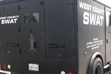 SWAT vehicle with pinstriping