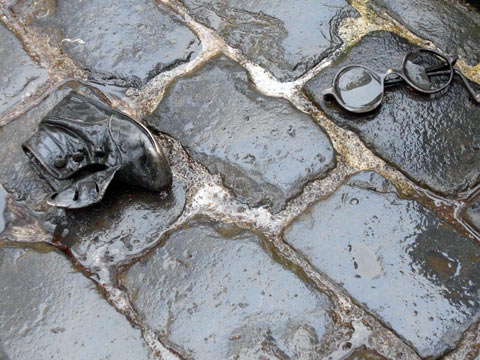 Baby shoes and eyeglasses, Portland Holocaust Memorial