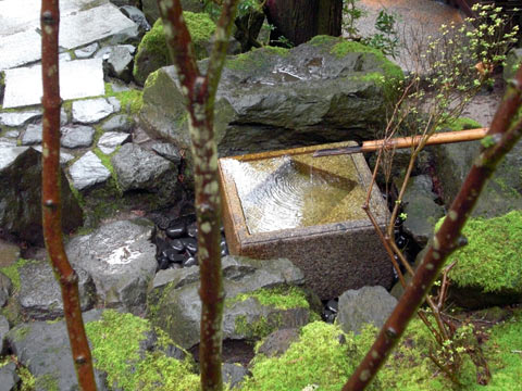 Water basin at Japanese Garden, Portland, OR