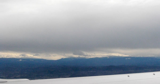 Sky and mountains over Portland,OR