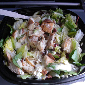 Salad from Wendy's on our flight to Houston