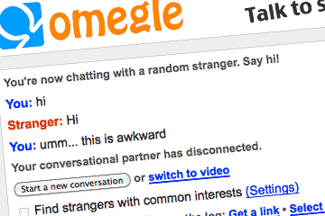 Screen shot from Omegle.com