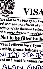 Detail of Russian visa application