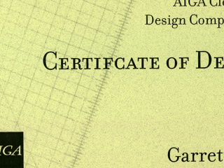 AIGA award certificate with word misspelled