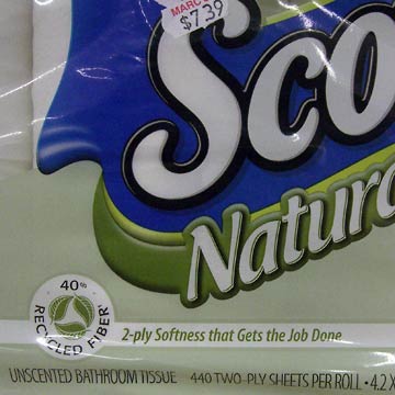 Scott Naturals toilet paper, 40% recycled fiber