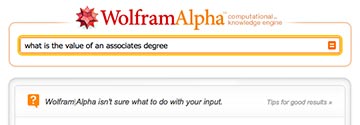 Screenshot for question about value of associates degree