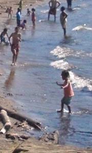 Kids playing in water