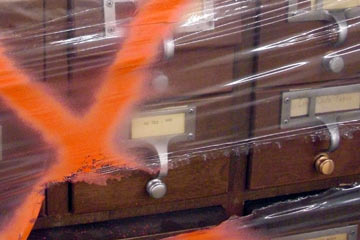 Old library card catalog