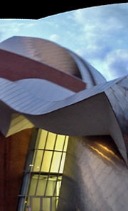 Detail of roof of Peter B. Lewis building at CWRU