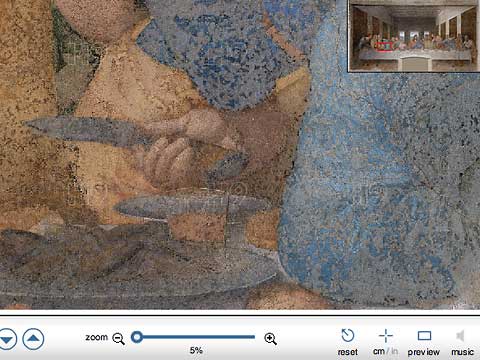 Detail of Leonardo's Last Supper seen on the HAL9000 website