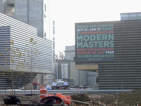 Exterior view of new construction at Cleveland Museum of Art
