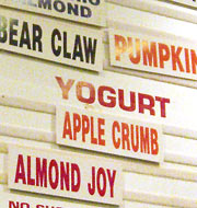 Menu board at East Coast Custard