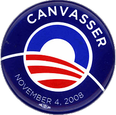 Obama Canvasser button