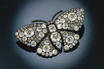 Diamond-encrusted butterfly brooch