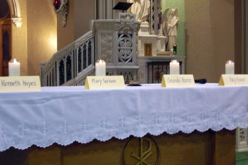 Four candles on altar