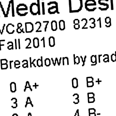 Media Design grade printout
