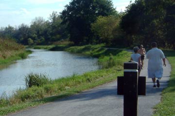 Towpath trail looking south from Canal Rd. Visitor Center