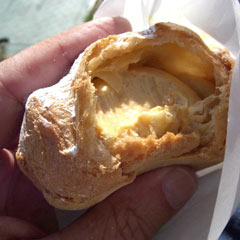 Close-up of pumpkin cream puff