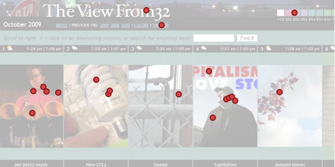 Screenshot showing image overlaid with red dots representing mouse clicks