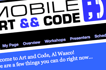Detail of Mobile Art & Code website