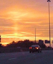 Gold and orange clouds in the western sky