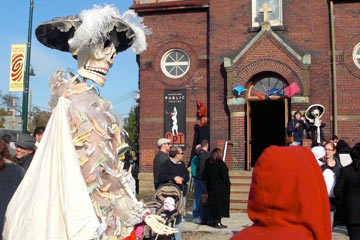 Costumed Day of the Dead revelers