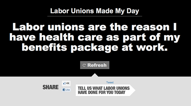 Thank you, labor unions