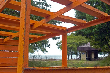 Edgewater beach and lifeguard chair