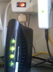 Wireless router on desk