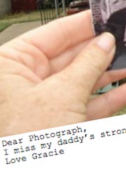 Detail of hand holding photo