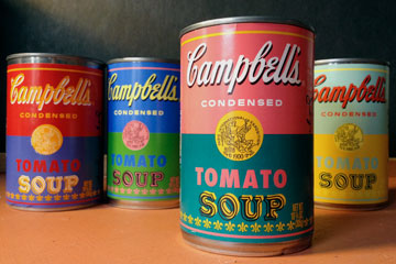 Campbell's Soup cans in Warhol style