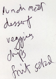 Groceries for family get-together - September 9. 2007 Grocery list