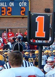 Watching football from the sideline