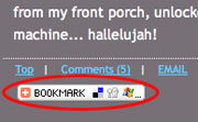Detail of screenshot showing bookmark icon